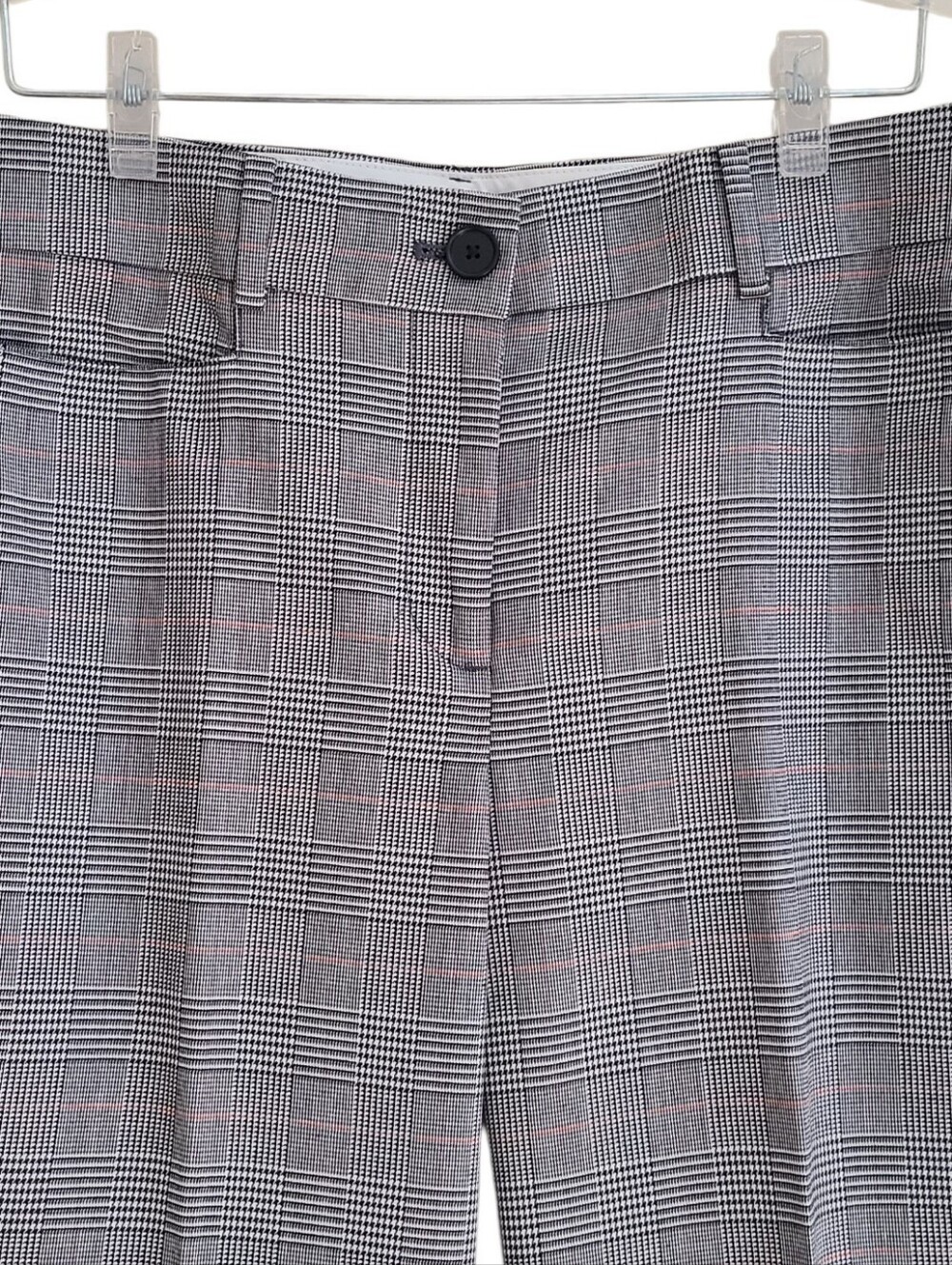 LOFT Petite High Waist Plaid Trousers Gray Black Orange Dress Pants